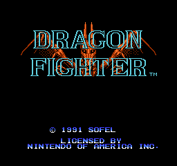 Dragon Fighter title screen for NES